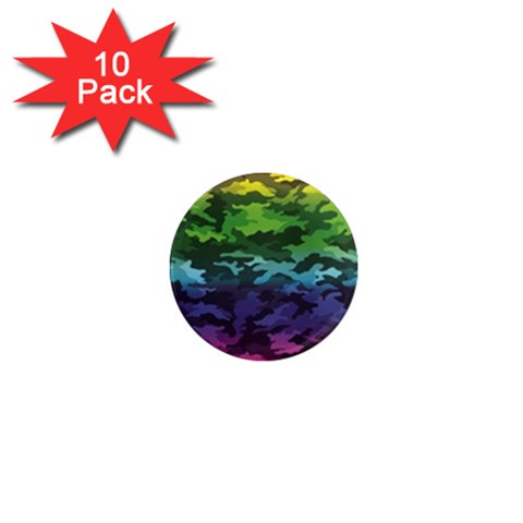 Rainbow Camouflage 1  Mini Magnet (10 pack)  from ArtsNow.com Front