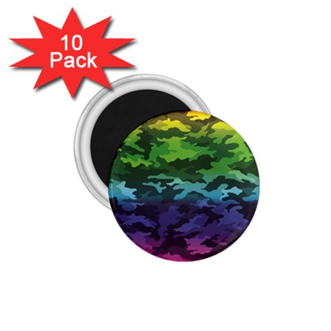 Rainbow Camouflage 1.75  Magnet (10 pack)  from ArtsNow.com Front