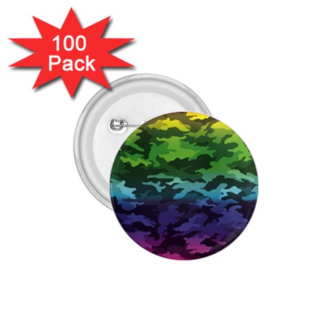 Rainbow Camouflage 1.75  Button (100 pack)  from ArtsNow.com Front