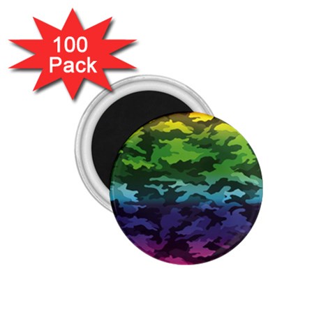 Rainbow Camouflage 1.75  Magnet (100 pack)  from ArtsNow.com Front