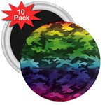 Rainbow Camouflage 3  Magnet (10 pack)