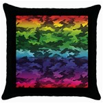 Rainbow Camouflage Throw Pillow Case (Black)
