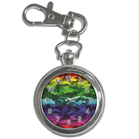 Rainbow Camouflage Key Chain Watch from ArtsNow.com Front