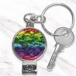 Rainbow Camouflage Nail Clippers Key Chain