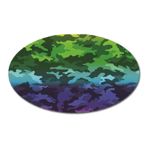 Rainbow Camouflage Magnet (Oval) from ArtsNow.com Front