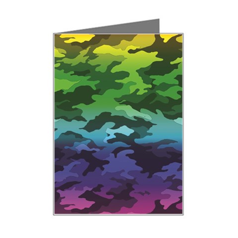 Rainbow Camouflage Mini Greeting Card from ArtsNow.com Left