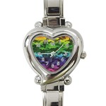 Rainbow Camouflage Heart Italian Charm Watch