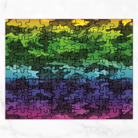 Rainbow Camouflage Jigsaw Puzzle (Rectangular) from ArtsNow.com Front