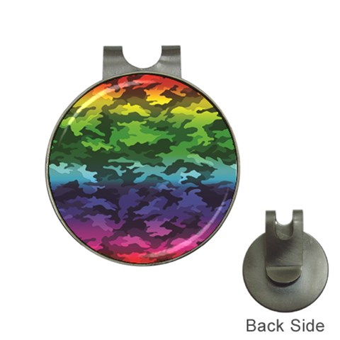 Rainbow Camouflage Golf Ball Marker Hat Clip from ArtsNow.com Front