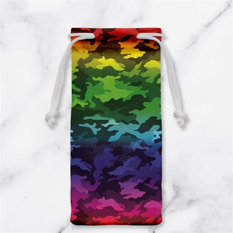 Rainbow Camouflage Jewelry Bag from ArtsNow.com Front
