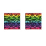 Rainbow Camouflage Cufflinks (Square)