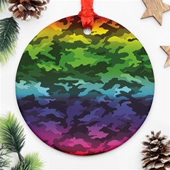 Rainbow Camouflage Round Ornament (Two Sides) from ArtsNow.com Front