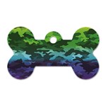 Rainbow Camouflage Dog Tag Bone (One Side)