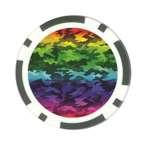 Rainbow Camouflage Poker Chip Card Guard from ArtsNow.com Front