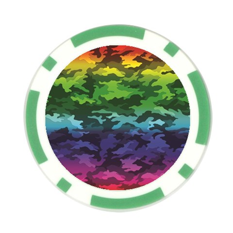 Rainbow Camouflage Poker Chip Card Guard from ArtsNow.com Front