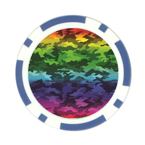 Rainbow Camouflage Poker Chip Card Guard from ArtsNow.com Front
