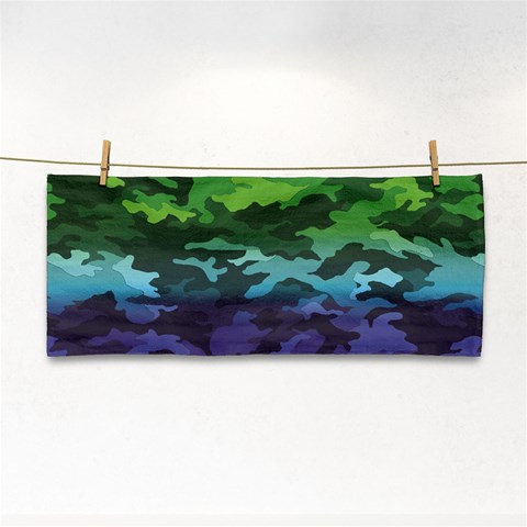 Rainbow Camouflage Hand Towel from ArtsNow.com Front