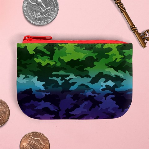 Rainbow Camouflage Mini Coin Purse from ArtsNow.com Front