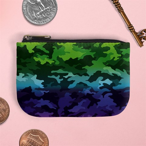 Rainbow Camouflage Mini Coin Purse from ArtsNow.com Front