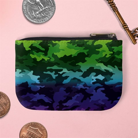 Rainbow Camouflage Mini Coin Purse from ArtsNow.com Back
