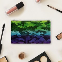 Rainbow Camouflage Cosmetic Bag (Small) from ArtsNow.com Front