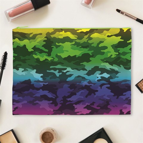 Rainbow Camouflage Cosmetic Bag (XL) from ArtsNow.com Front
