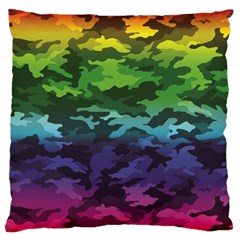 Rainbow Camouflage Large Cushion Case (Two Sides) from ArtsNow.com Back