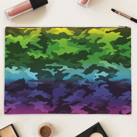 Rainbow Camouflage Cosmetic Bag (XXL) from ArtsNow.com Back