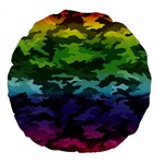 Rainbow Camouflage 18  Premium Round Cushion 