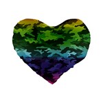Rainbow Camouflage 16  Premium Heart Shape Cushion 
