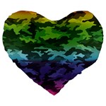 Rainbow Camouflage 19  Premium Heart Shape Cushion