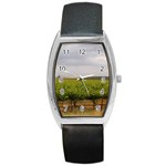 Vinyard Beneath A Cloudy Sky Barrel Style Metal Watch