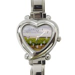 Vinyard Beneath A Cloudy Sky Heart Italian Charm Watch