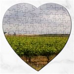 Vinyard Beneath A Cloudy Sky Jigsaw Puzzle (Heart)