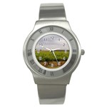 Vinyard Beneath A Cloudy Sky Stainless Steel Watch