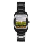 Vinyard Beneath A Cloudy Sky Men s Stainless Steel Barrel Analog Watch