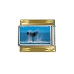 Humpback Whale Gold Trim Italian Charm (9mm)