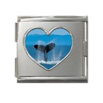 Humpback Whale Mega Link Heart Italian Charm (18mm)