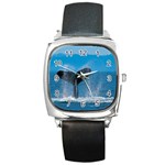 Humpback Whale Square Metal Watch