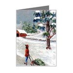 Sledding the Tree home - Ave Hurley - Mini Greeting Card