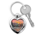 Jane s Winter Sunset - Ave Hurley -  Key Chain (Heart)
