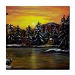 James Winter Cabin By Ave Hurley 1 1m Tile Coaster