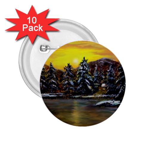 James Winter Cabin By Ave Hurley 1 1m 2.25  Button (10 pack) from ArtsNow.com Front