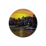James Winter Cabin By Ave Hurley 1 1m Rubber Coaster (Round)