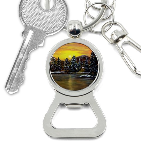James Winter Cabin By Ave Hurley 1 1m Bottle Opener Key Chain from ArtsNow.com Front