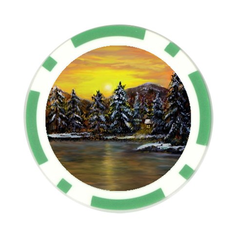James Winter Cabin By Ave Hurley 1 1m Poker Chip Card Guard from ArtsNow.com Front