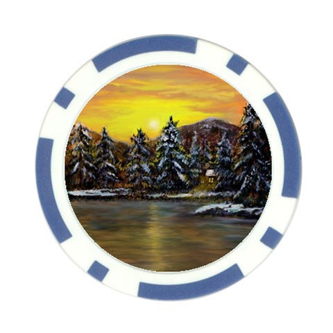 James Winter Cabin By Ave Hurley 1 1m Poker Chip Card Guard from ArtsNow.com Front