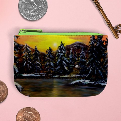 James Winter Cabin By Ave Hurley 1 1m Mini Coin Purse from ArtsNow.com Front