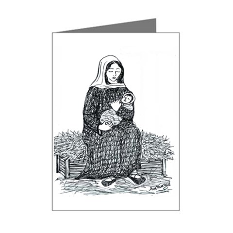 Ave Hurley   Card   Mary & Jesus Mini Greeting Card from ArtsNow.com Left