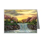 Brenton s Waterfalls by Ave Hurley - Mini Greeting Card